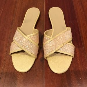 J.Crew Cora Criss Cross Glitter Sandals- Size 7.5